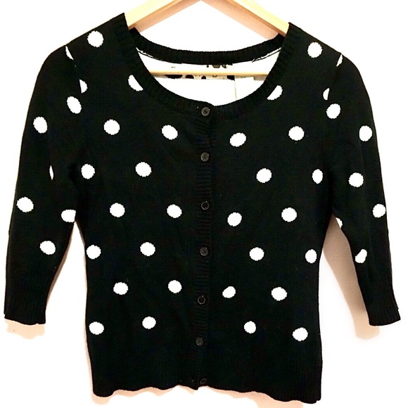 Poke-a-dot black and white cardigan - Picture 1 of 3